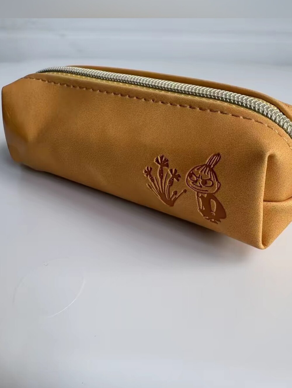 Moomin Little My Zip Pouch - Tan Faux Leather New Without Tag Coin Wallet 10.5cm